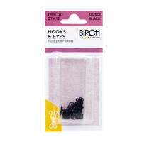 Hook and Eye 7mm black Qty 12