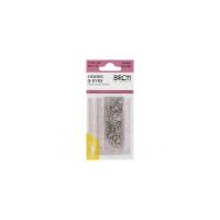 Hook and Eye 9mm silver Qty 12