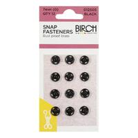 Snap Fasteners  12 Qty 7mm black