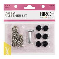 Poppa Fastener Kit + tool Black Qty 6