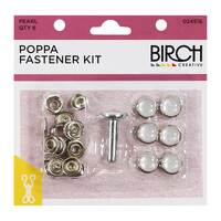 Poppa Fastener Kit + tool Pearl Qty 6