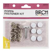 Decorative Poppa Fastener Kit + tool Qty 6 white 