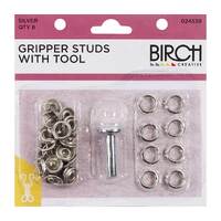 Gripper Studs with Tool silver 8 Qty
