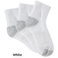 Bearfoot Tough Quarter Crew Socks - White 3pk