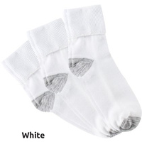 Bearfoot Tough Turn Top Anklet Socks - White 3pk