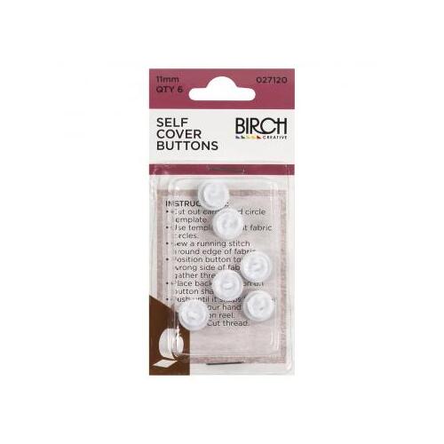 Buttons Self Cover - 11mm Birch