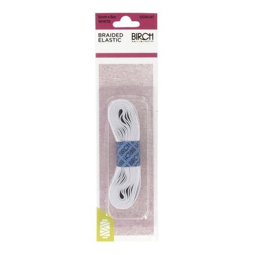 Braided Elastic 5mmx 5 m white
