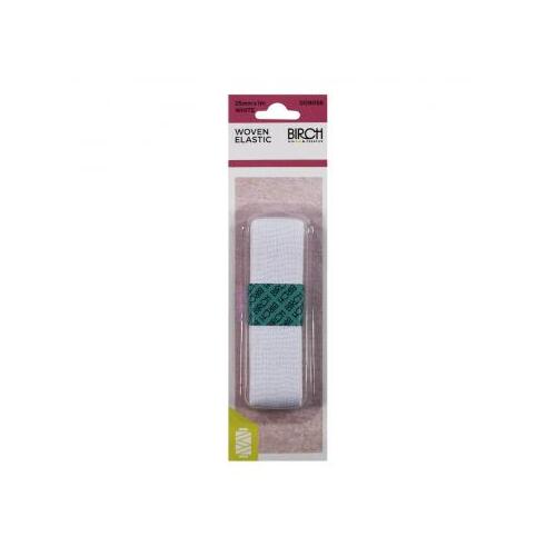 Woven Elastic 25mm x  1m white 