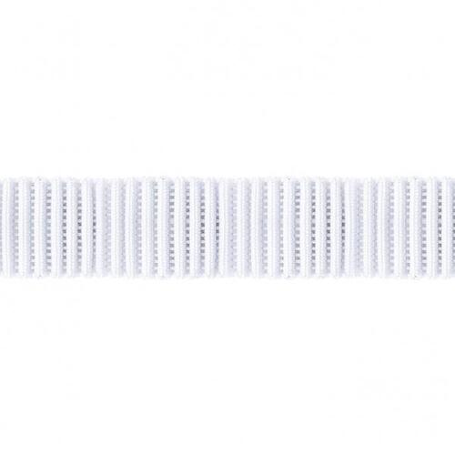Ribbed Elastic non-roll white 20mm x 1m 