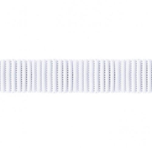 Ribbed Elastic non-roll white 20mm x 1m 