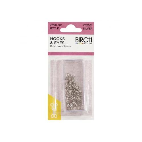 Hook and Eye 7mm silver Qty 12