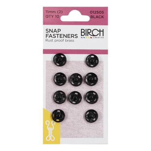 Snap Fasteners  10 Qty 11mm black