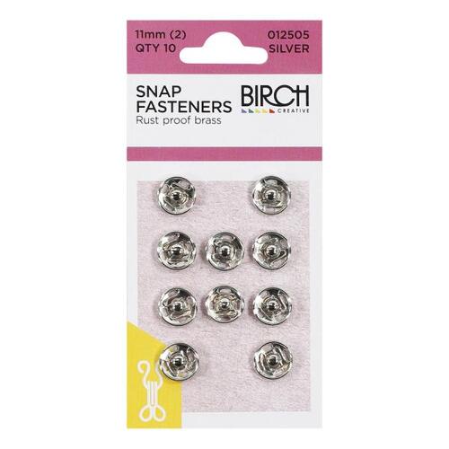Snap Fasteners  10 Qty 11mm silver