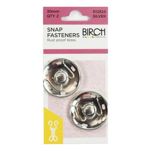 Snap Fasteners  2 Qty 30mm silver