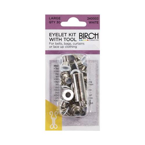 Eyelet kit large white Qty 30