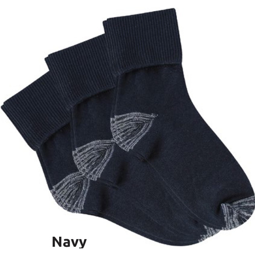 Bearfoot Tough Turn Top Anklet Socks - Navy 3pk 9-12