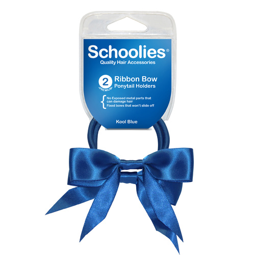 Schoolies Ribbon Bow Ponytail Holders 2pc